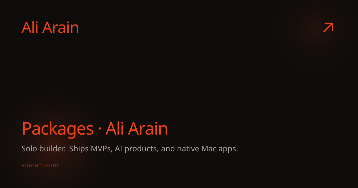 Packages · Ali Arain